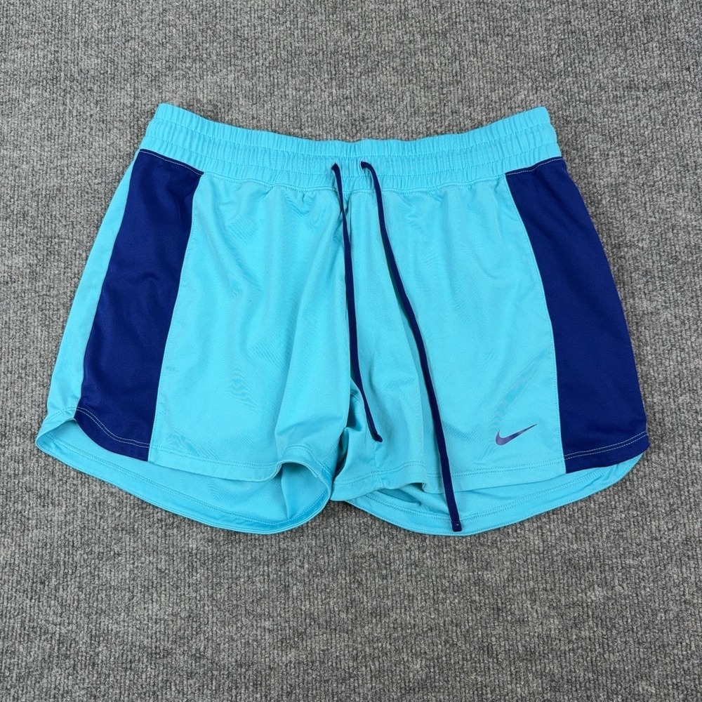 Nike Shorts Mens Medium Blue Colorblock Running Lined Drawstring Gym Athletic